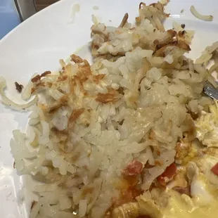 Under cooked potatoes, they could be crunchy and well cooked