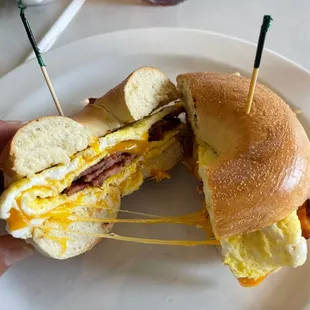 Breakfast Sandwich with Meat &amp; Cheese