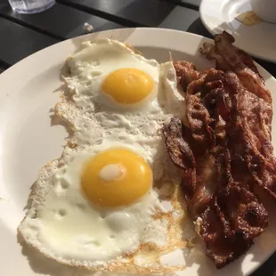 Eggs and "breakfast meat"