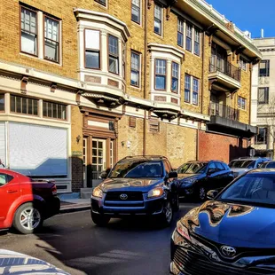 If you are not able to parallel park, do not park in the middle of the road to run in for your takeout order.