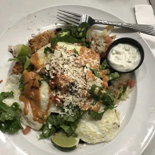 Huevos rancheros red sauce was a little sweet.