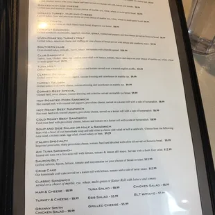 menu