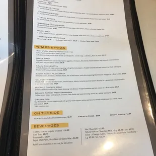 menu