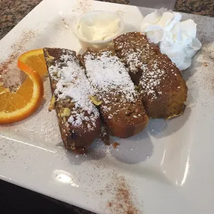 pumpkin French toast w/cream cheese frosting - AMAZING