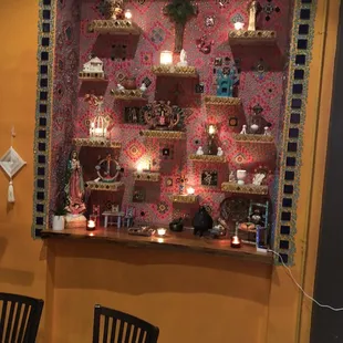 Pretty display on the back wall