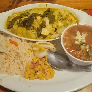 Mariscos. Served nice and hot.