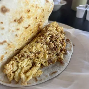 Chorizo and egg taco