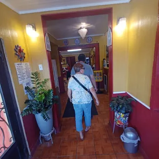 Interior entrance of restaurant.