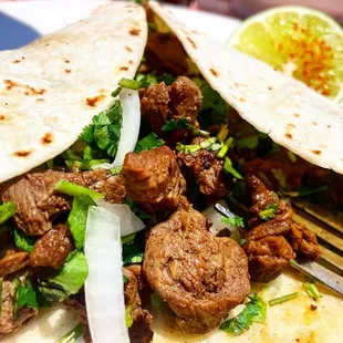 a plate of mexican food