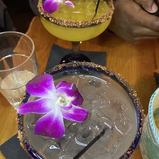 Mezcal Margarita (front) Mango Margarita (back)