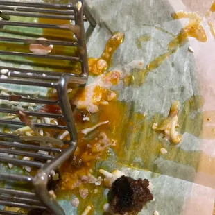 Grease from tacos.  Some love this.  Others will hate it.  Take your own pick.  :)