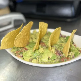 Try our delicious chunky guacamole!!! Only at the Little Vallarta