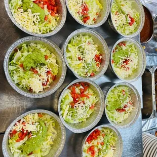 Salads for carne asada