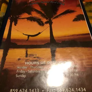 a picture of a restaurant menu