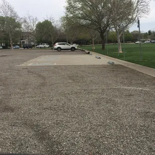 Gravel parking area
