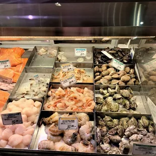 a display of seafood