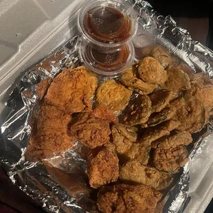 Fried Pickles and Chicken Nuggets