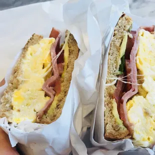 a ham and egg sandwich