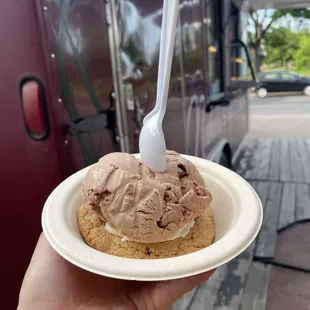 s&apos;mores cookie with belgian chocolate ice cream