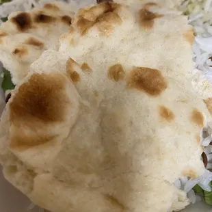 Butter naan, hot and light with great flavor