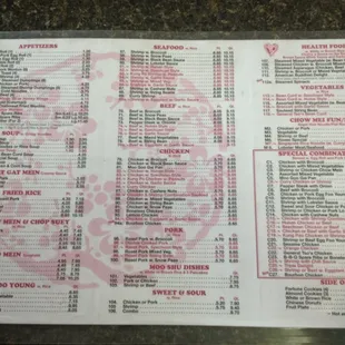 the menu