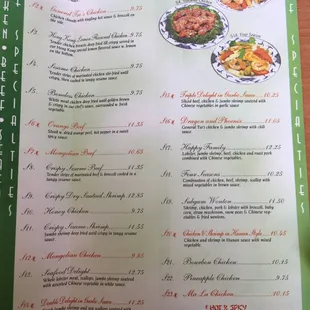 Menu cont