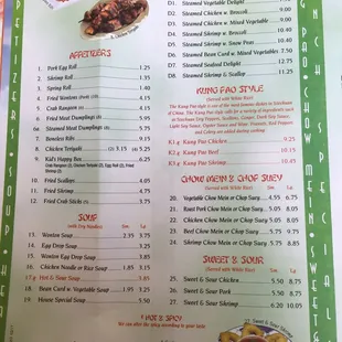 Menu cont
