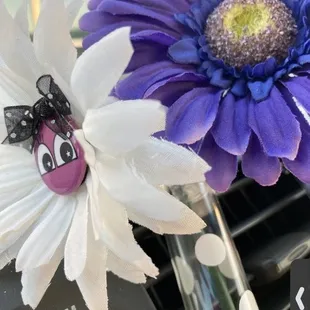 Flowers on my car dash