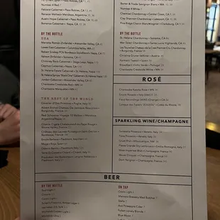 Wine list