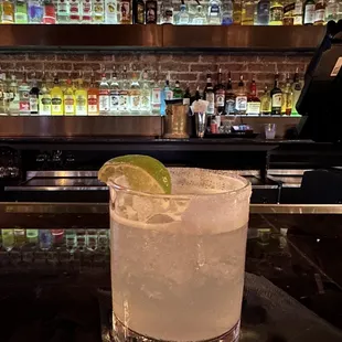 Water down margarita. Poured from the Milagro bottle in the back of the picture.