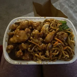 Orange Chicken with Vegetable Lo Mein