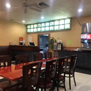 the dining area of a restaurant