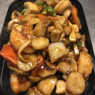 Shrimp with fresh mushroom