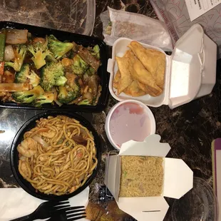 a variety of food items