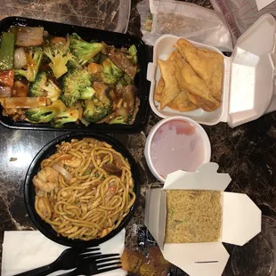 a variety of food items