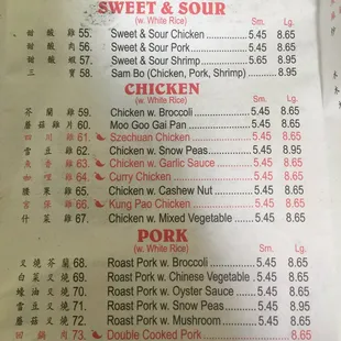 menu