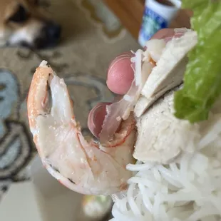 So grossed out. The shrimp in the A5. Goi Cuon was not deveined. All of them were dirty. And one still had the tail on. Fed it to my dog.