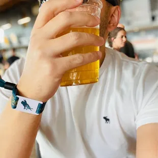 All transitions are through the wristband you get upon entry.