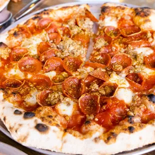 sausage and spicy pepperoni