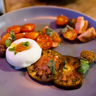 tomatoes and burrata