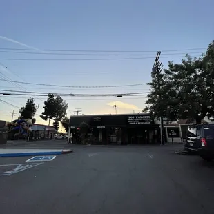 an empty parking lot