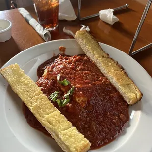 Classic Lasagna and Garlic Bread Lunch