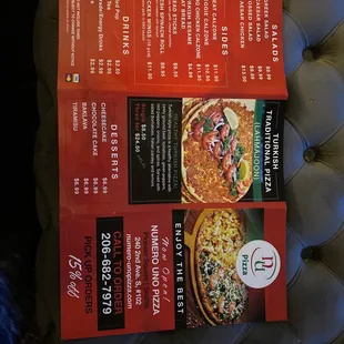 menus and prices