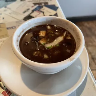 Side of black beans.