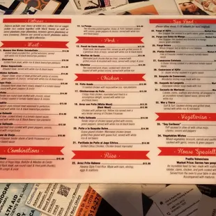 This is side 1 of the dinner  menu