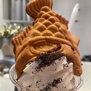 Vanilla with Oreos soft serve