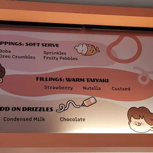 menu, donuts