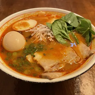 Spicy tonkatsu miso ramen (with an extra egg)