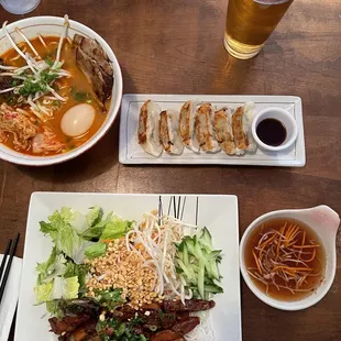 Nuna Ramen, Chicken Vermicelli, Pork Gyoza