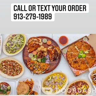 a table full of food